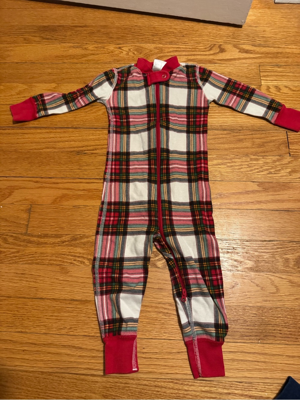 Hanna Andersson Red Plaid Zip One-Piece